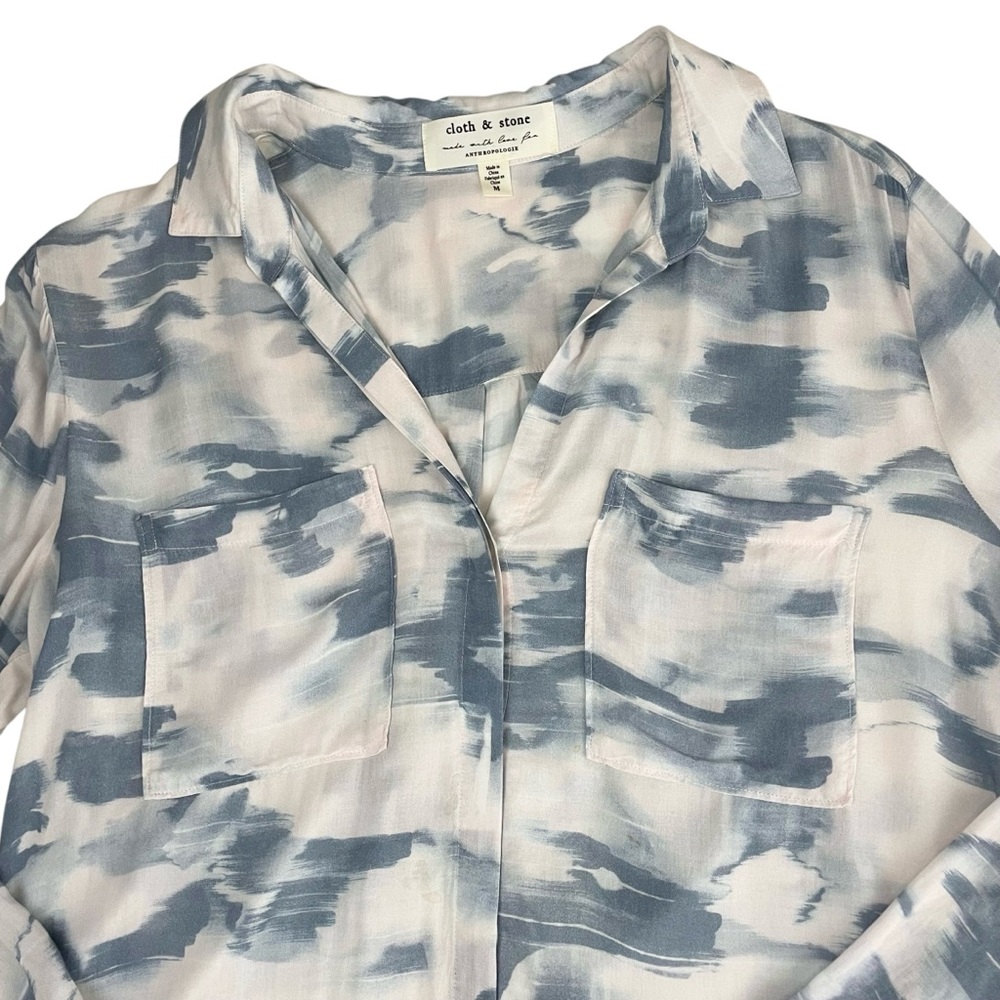 cloth & stone Anthropology Classic Button Down Hipster Shirt Medium - Picture 7 of 13